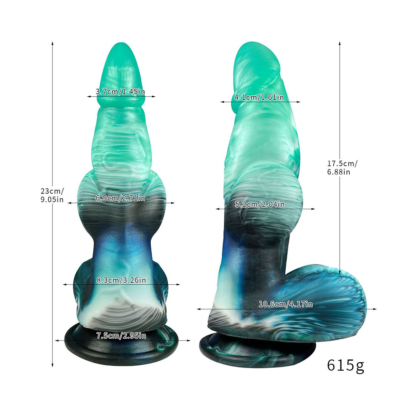 Alien Toys Pelagor - Pumpattava dildo imukupilla