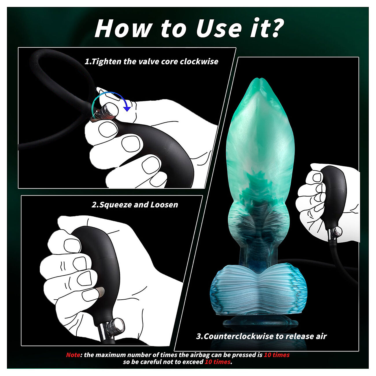 Alien Toys Pelagor - Pumpattava dildo imukupilla