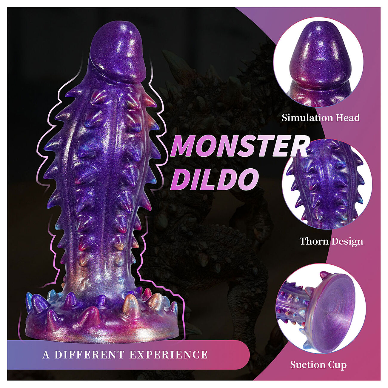 Alien Toys Purple Monster - Lohikrmedildo