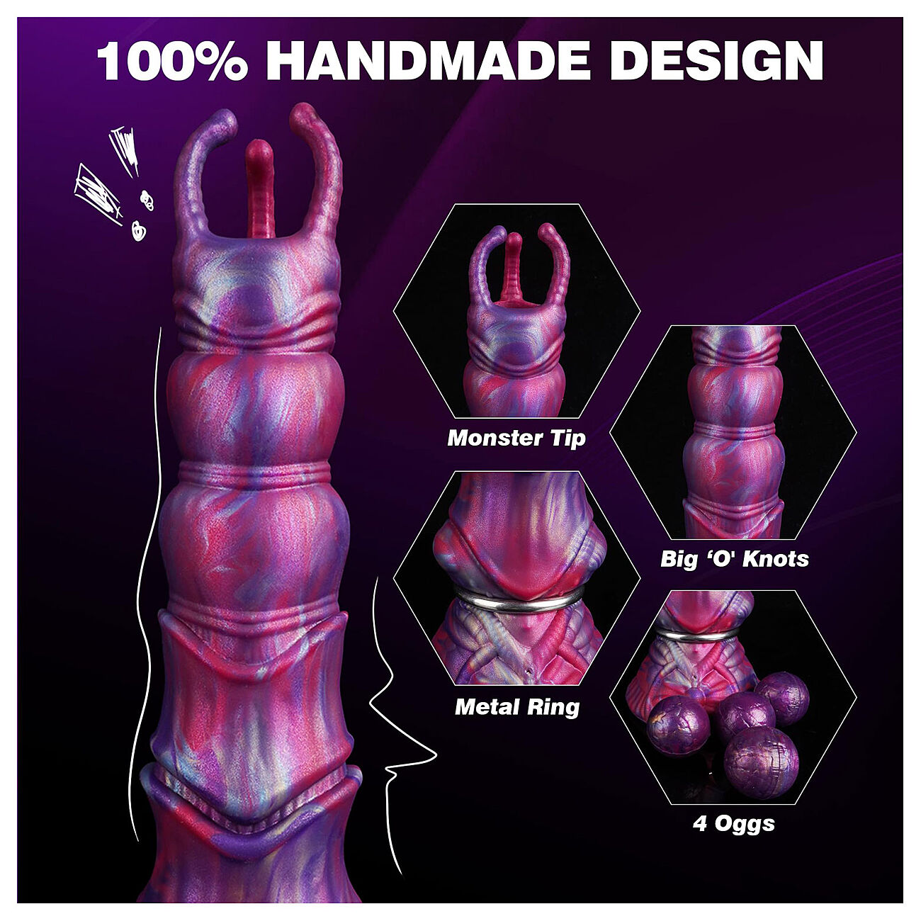 Alien Toys Monster - Fantasiadildo + munasetti