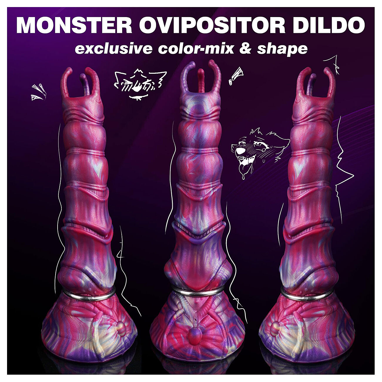 Alien Toys Monster - Fantasiadildo + munasetti
