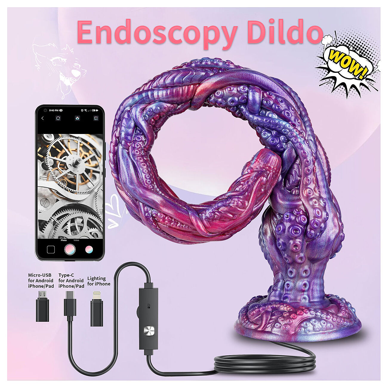 Alien Toys Endoscopy - Fantasiadildo kameralla