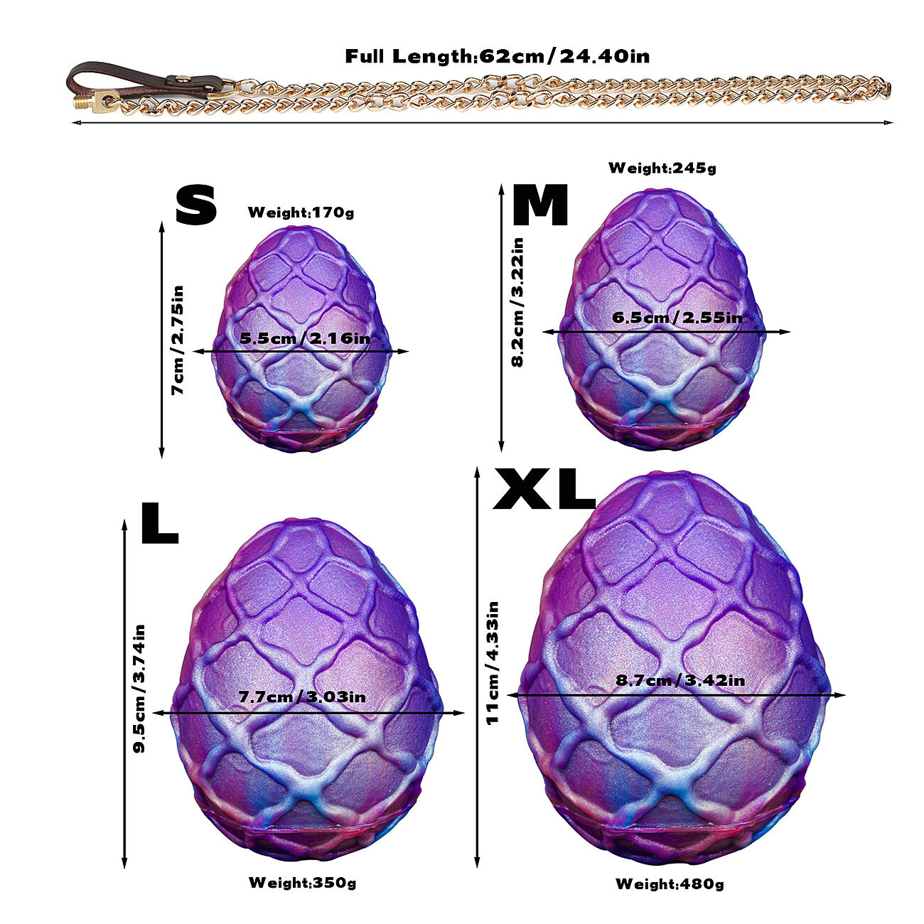 Alien Toys Eggseth - Silikonimuna ketjulla, L