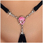 Cottelli Collection Luxury - Crotchless G-String with pink stone