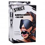 STRICT Blindfold - Harness + Ball gag