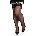 OhYeah - Stay Up-verkkosukat strassikoristein, Plus Size