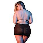 Exposed - Polka Dot Mesh Halter & Skirt Set, QS