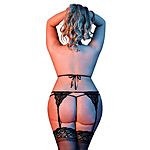 Exposed - Peek-a-Boo Bra, Garter & G-Set, QS