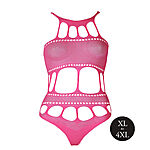 Ouch - UV-valossa hohtava body, pinkki, Plus Size