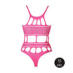 Ouch - UV-valossa hohtava body, pinkki, Plus Size