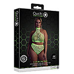 Ouch - UV-valossa hohtava alusasusetti, vihre�, Plus Size