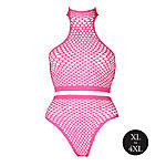 Ouch - UV-valossa hohtava alusasusetti, pinkki, Plus Size