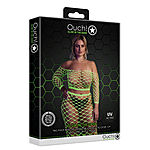 Ouch - UV-valossa hohtava toppi ja hame -setti, vihre�, Plus Size