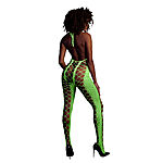 Ouch - UV-valossa hohtava catsuit, vihre