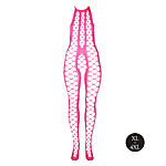 Ouch - UV-valossa hohtava catsuit, pinkki, Plus Size