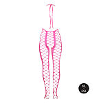 Ouch - UV-valossa hohtava catsuit, pinkki, Plus Size
