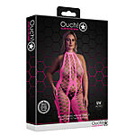 Ouch - UV-valossa hohtava catsuit, pinkki, Plus Size