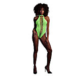 Ouch - UV-valossa hohtava halterneck-body, vihre