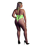 Ouch - UV-valossa hohtava halterneck-body, vihre�, Plus Size