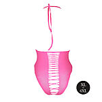 Ouch - UV-valossa hohtava halterneck-body, pinkki, Plus Size