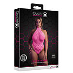 Ouch - UV-valossa hohtava verkkobody, pinkki, Plus Size