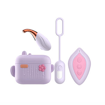 4-osainen kiihotinsetti kauko-ohjaimella, lila