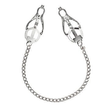 Rimba Bondage Play - Metalliset n&auml;nninipistimet ketjulla - kuva