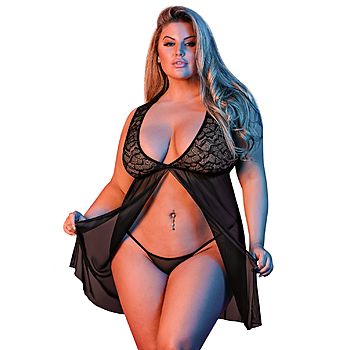 Exposed - Fly Away Baby Doll & G-String Set, QS