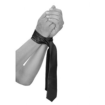 Ouch - B&W Satin Bondage Tie