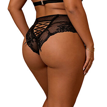 OhYeah - Naisten korkeavy&ouml;t&auml;r&ouml;iset pitsialushousut, Plus Size - kuva